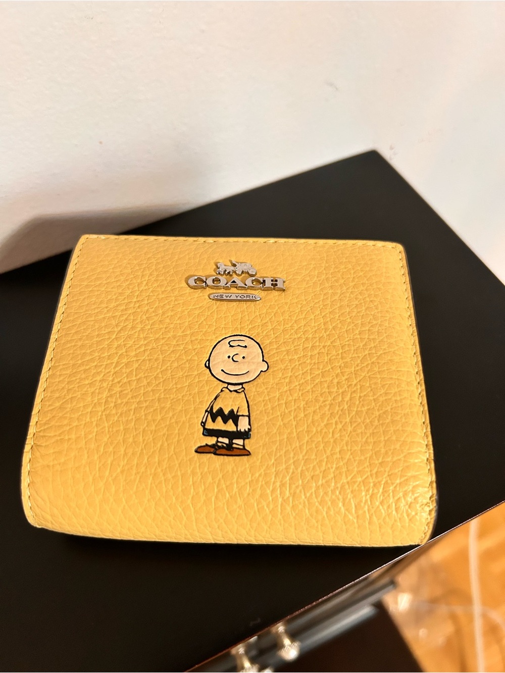 Peanuts x Coach Charlie Brown Leather Wallet- New with Tags
